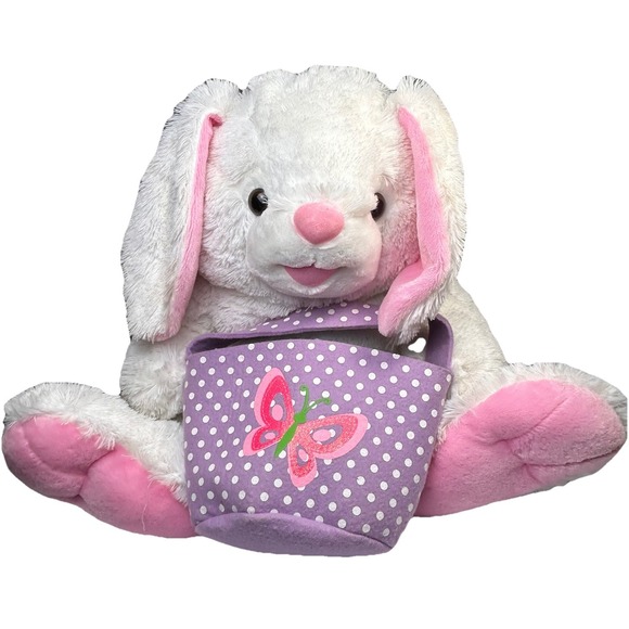 Dan Dee Collectors Choice Easter Bunny Rabbit 16" Plush Stuffed Purple Basket Lg - Picture 2 of 10